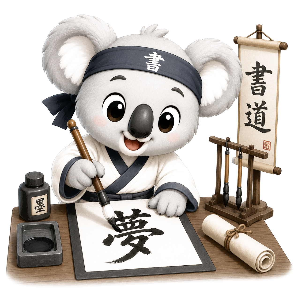 Calligraphy Koala mascot